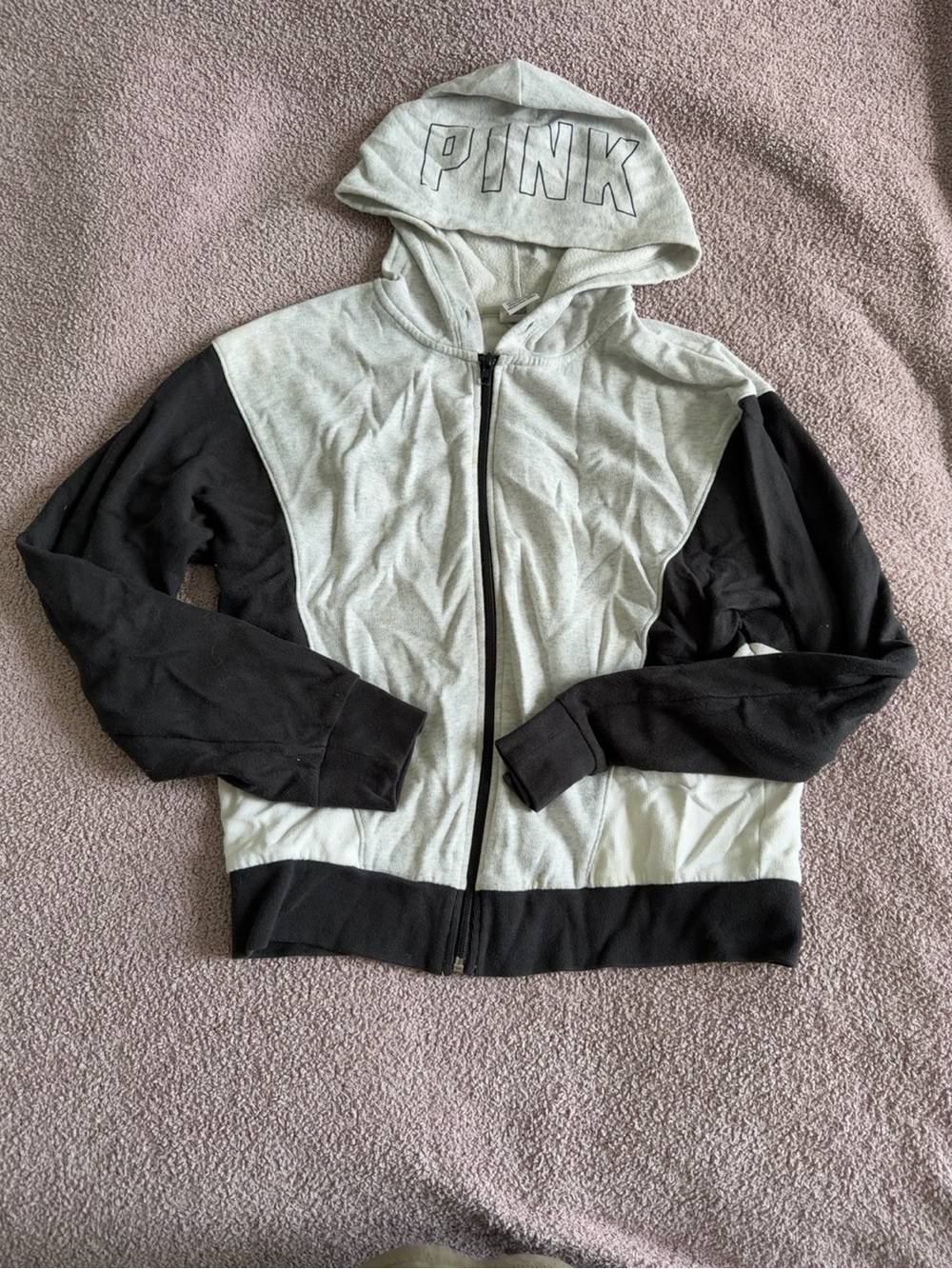 Victoria’s Secret PINK full-zip colorblock hoodie, size XS